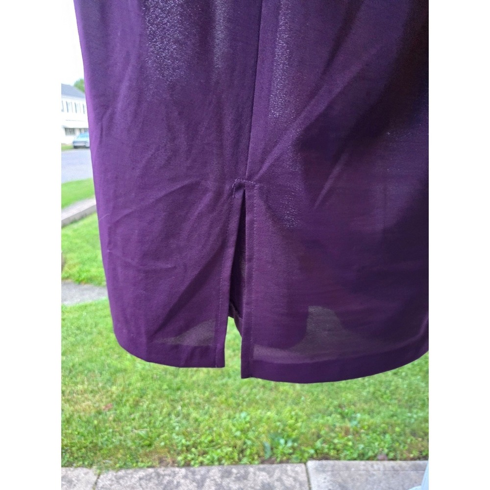 Vintage 80's Haband! Purple Floral Open Sheer Cardigan & Matching Dress Sz 12 - Picture 9 of 12